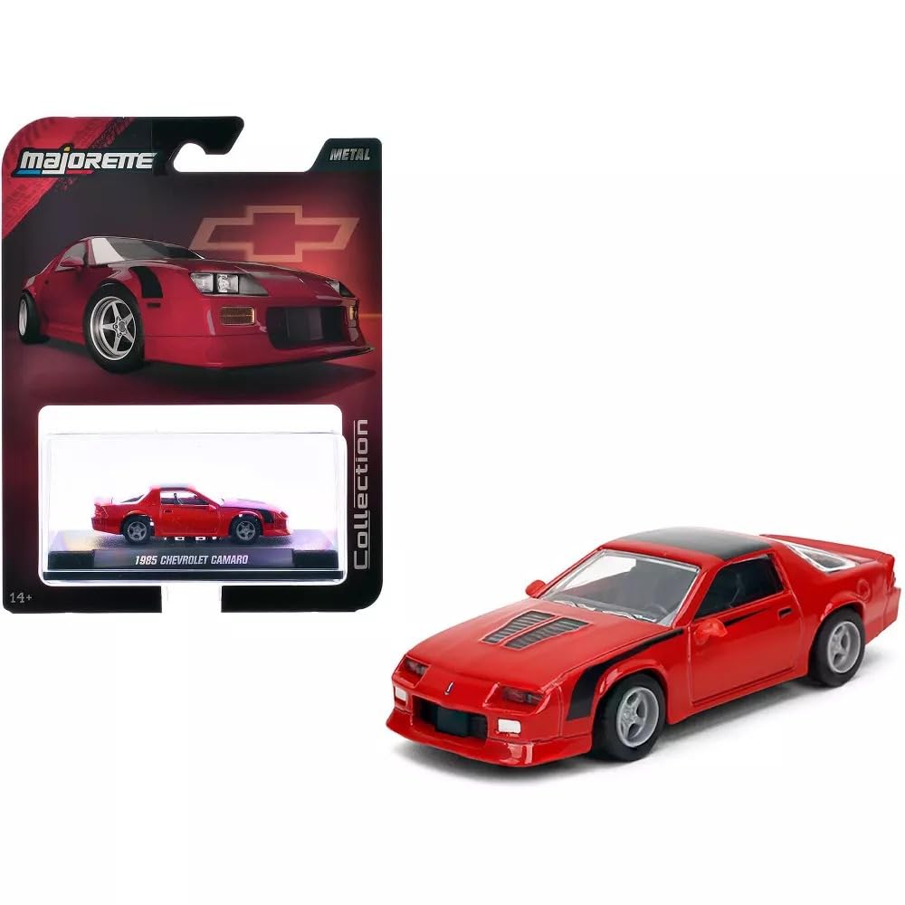 Jada Majorette Collection - 1985 Chevy Camaro 1:64 Die-Cast Model Car With Rubber Tires & Display Case, For Collectors & Adults