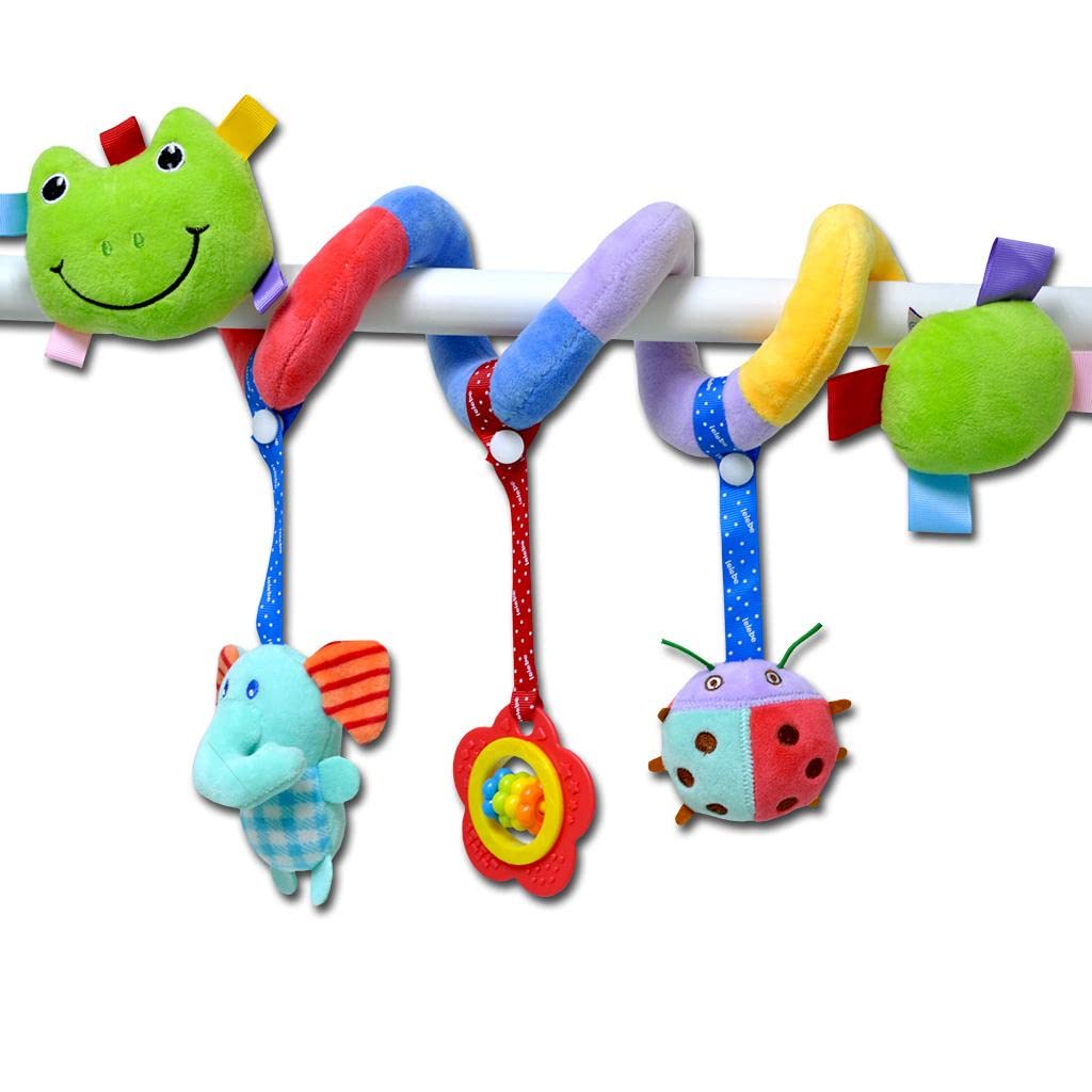 Cute Spiral Activity Stroller Car Seat Cot Lathe Hanging Bell Baby Play Travel Toys Newborn Baby Rattles Infant Soft Plush Toys 