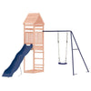 vidaXL Outdoor Playset - Solid Wood Douglas, with Play Tower, Wave Slide and Single Swing Set - Weather - Suitable for Ages 3-8 