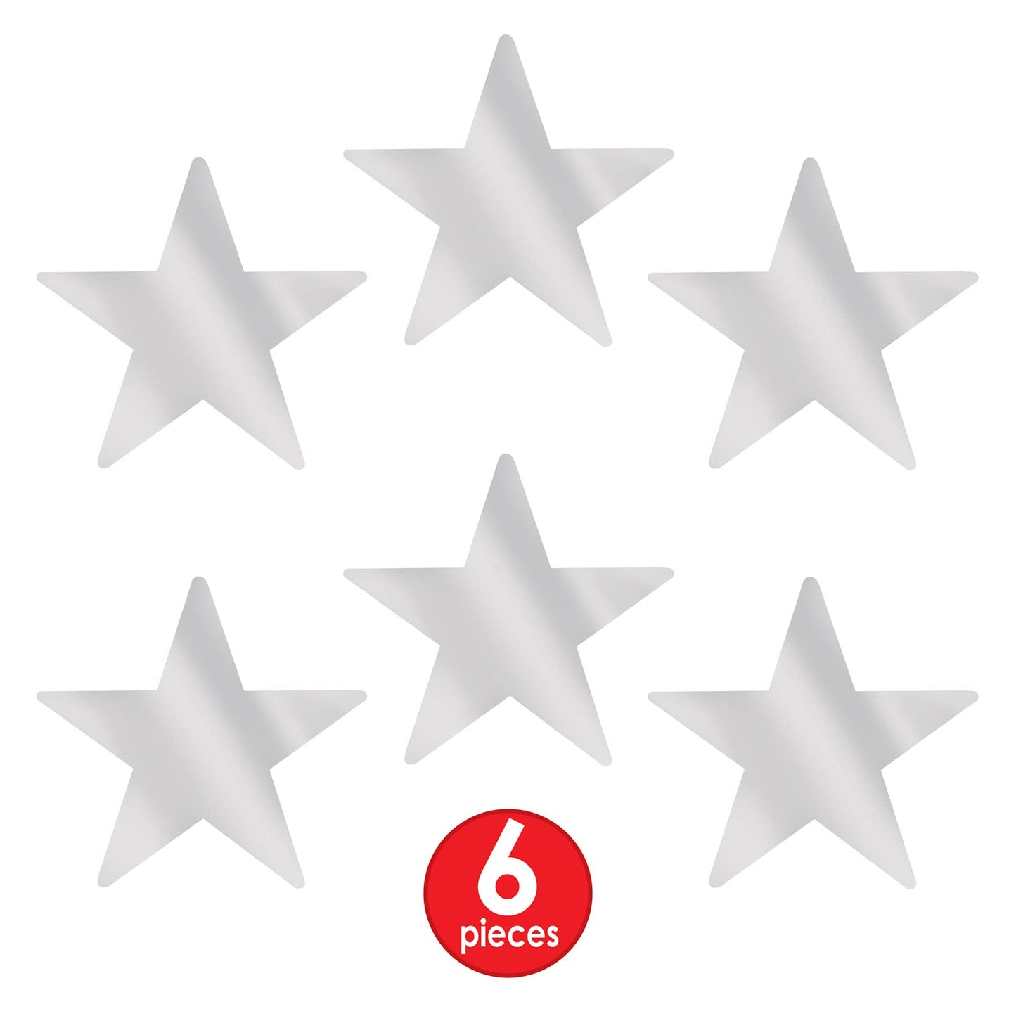 Beistle , 6 Piece Jumbo Foil Star Cutouts, 20 (Silver)