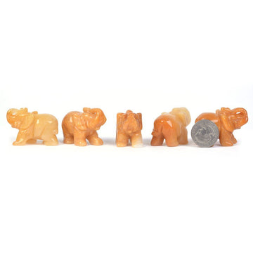 Justinstones Gemstone Elephant Yellow Jade Crystal Animal Totem Spirit Stone Figurine 2 Inch