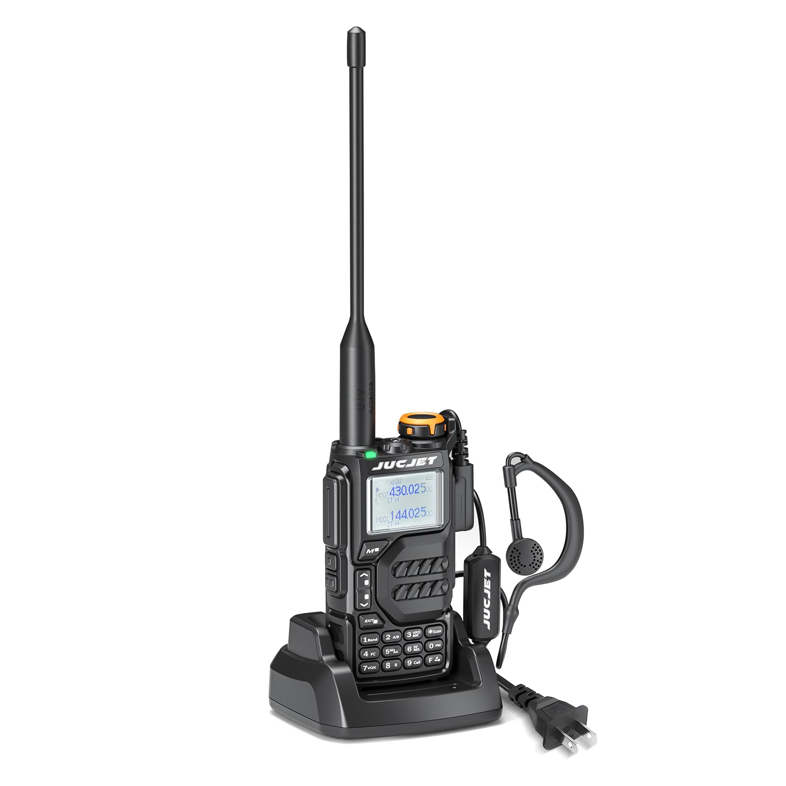JUCJET UV-K5 Rechargeable Long Range Two-Way Radios with 200 Channels, Walkie Talkies for Adults with LED Flashlight VOX Scan LC
