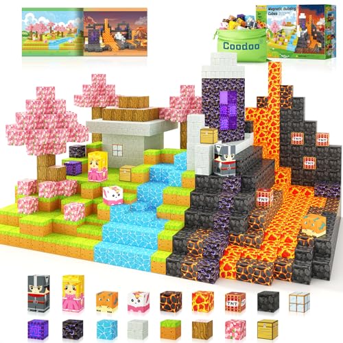 Magnetic Blocks - Build Mine Magnet World Magic Portal Set, Magnetic Tiles Building Blocks Toddler Toys Stem Sensory Outdoor Toys For 3+ Year Old Boys & Girls, Creative Kids Games Kids Toys 84Pcs