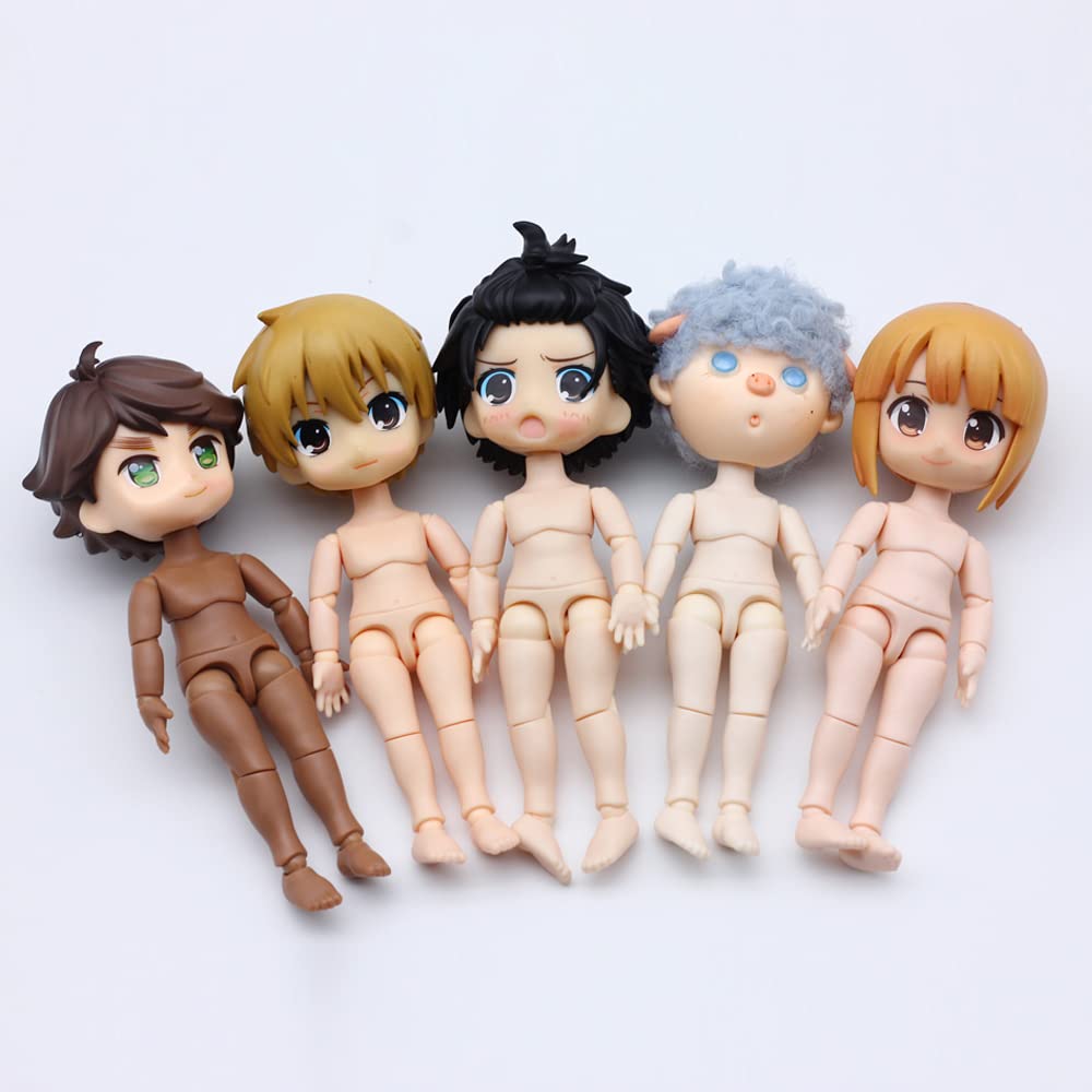 Niannyyhouse Dod 13Cm Doll Action Figures Body Suitable For 1/12 Bjd Dolls Head Dress Up (Milky White-Standard Package B)