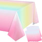 Riakrum Pastel Rainbow Tablecloths Rainbow Plastic Tablecloth Rainbow Party Decoration Rainbow Birthday Party Supply Pastel Tabl