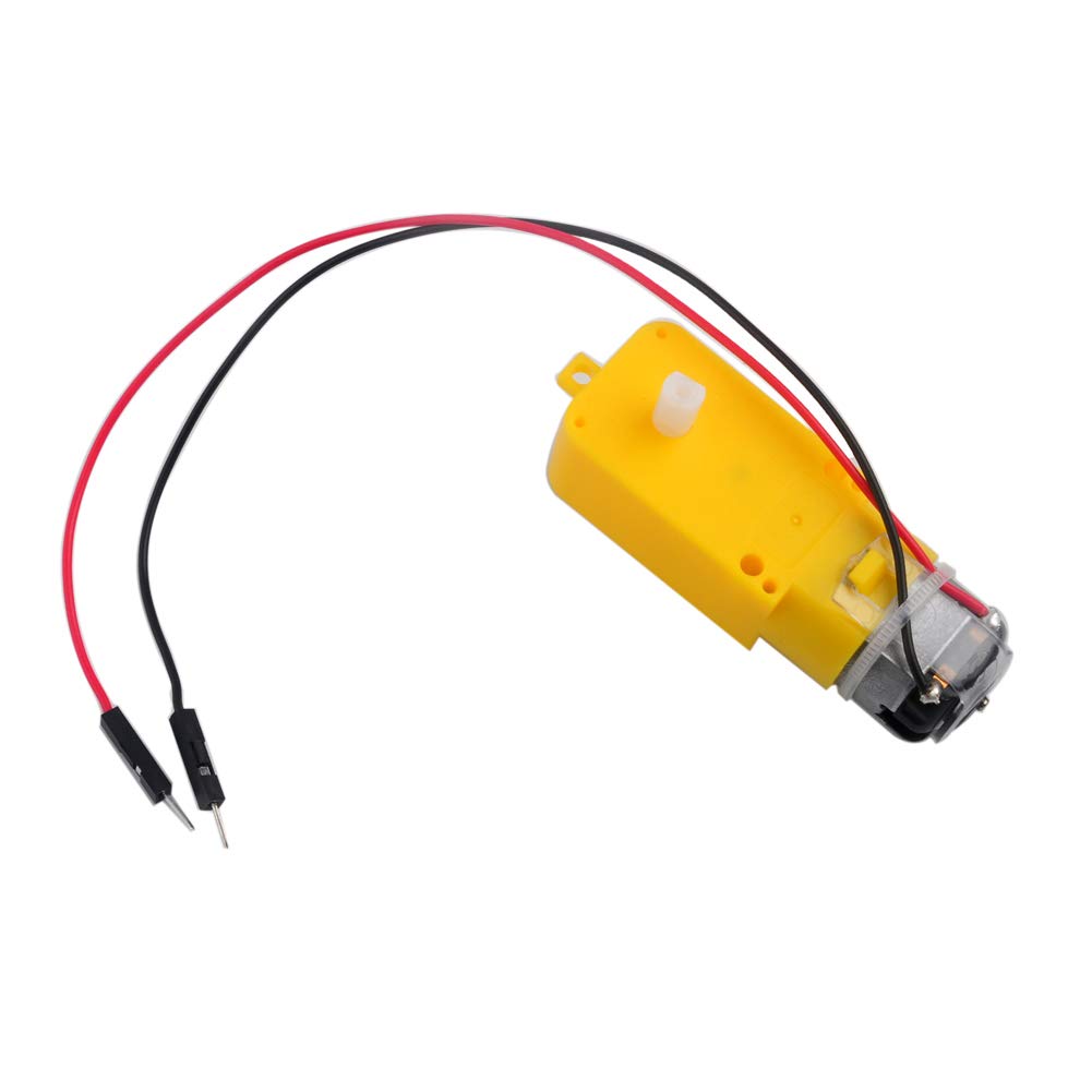 Stemedu 4PCS DC TT Motor Gearbox Motor - 3-6V Dual Shaft Geared Electric Motors for Ar-duino Smart Car Chassis - 200RPM Ratio 1: