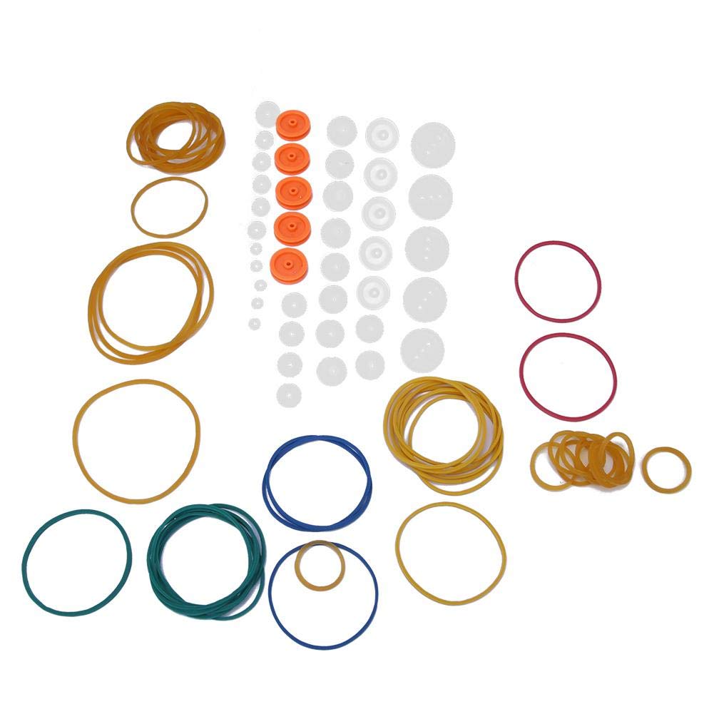 84PCS Plastic Gear Package Kit Belt Pulley Rubber Band Combination Set for Toy Motor Car Robot Various Gear Axle Belt Bushings