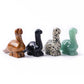 Nuzujx Hand Carved Gemstone Healing Crystal Dinosaur Figurine Collection Decor With Gift Box (Dalmatian Jasoer)