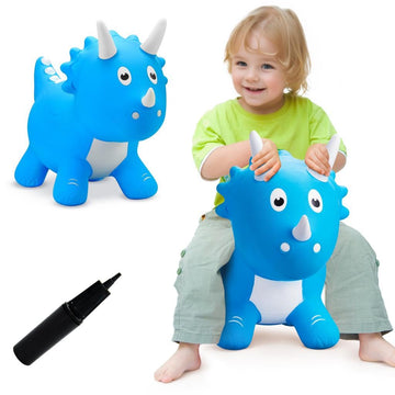 VangeBow Dinosaur Bouncy Horse for Toddlers, Inflatable Ride-On Hopper Toy, Medium Size, Softer PVC, Perfect for 1-5 Year Olds, Pump Included