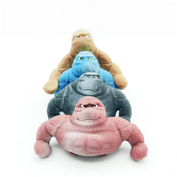 2 Pack Random Color Funny Squishy Monkey Stress Balls For Kids And Adults, Gift Gorilla Sensory Balls Fidget Toy For Party Favor