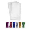 200 Clear Plastic Cello Bags 4x9 with 4 Twist Ties 6 Mix Colors - 1.4 mils Thick OPP Cellophane Treat Bags for Gift Wrapping Pac
