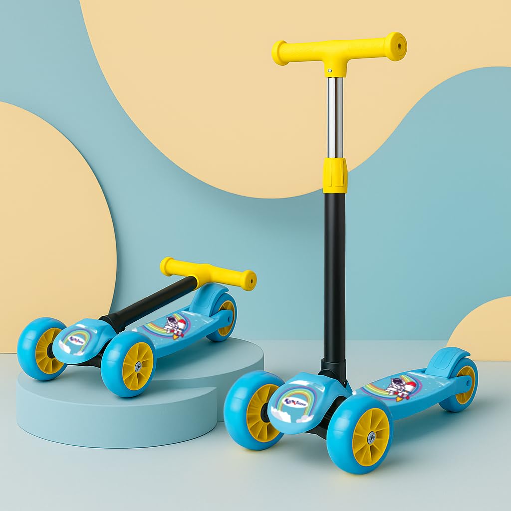 Koxtons Foldable And Adjustable Scooter For Kids 6-12 Years, With Pvc Wheels - Blue