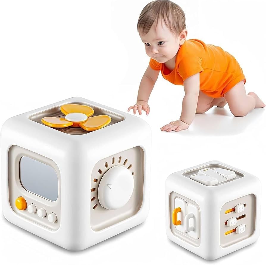 Earthcone Baby Toy 6In1 Activity Cube For Toddlers  Sorting, Stacking, And Plugging Toy | Montessori Learning & Teething Cube