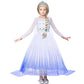 G.C Elsa Dress Costume For Girls Toddler Princess Dress Up Clothes With Cape Crown Wig Gloves Wand Necklace Accessories Toys Hal