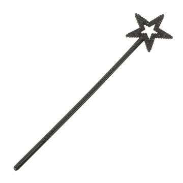 Qeuly Star Wand Black Fairy Wand 13 Inches Angel Wand Star Magic Princess Wands Plating Silver Star Stick (Black)