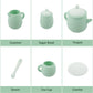 MCGMITT Silicone Tea Set, Tea Party Set for Little Girls Boys, 15 Pcs BPA Free Dishwasher Safe Pretend Tea Set for Toddlers Kids