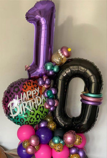 Purple Number Balloon 40 Inch, 0 Number Balloons, 10 20 30 40 50 Numbers Balloon Birthday Decorations, Purple Party Supplies For