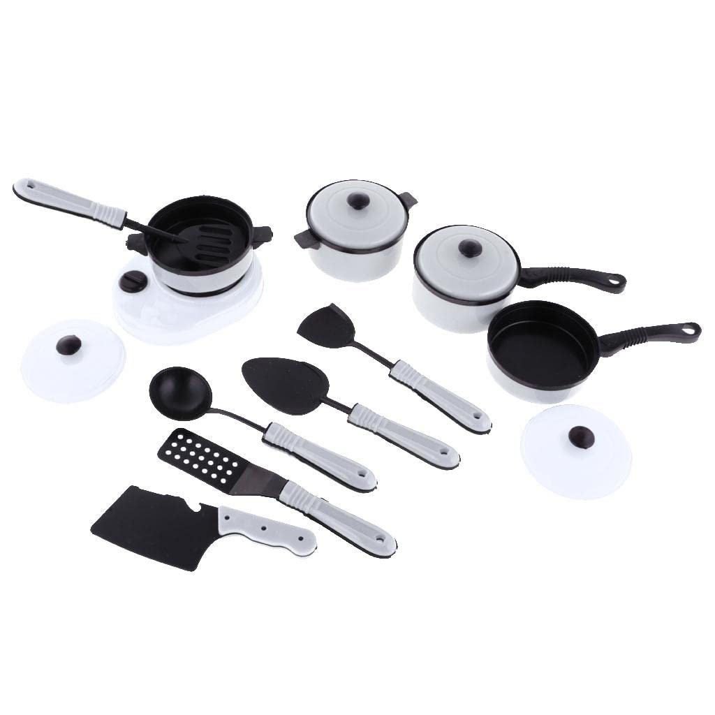 MERISHOPP11Pieces/Set PVCSimulation Kitchen Cookware Set Kids Kitchen Toys White|Toys & Hobbies | Preschool Toys & Pretend Play 