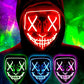 Onsucum Halloween LED Light Up Mask, Orange Scary Glowing Mask for Cosplay Costumes, Festival, Carnival Party Supplies Gifts