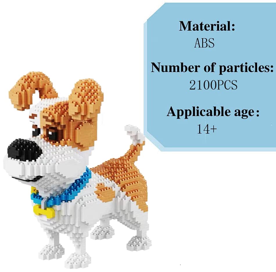 ISeeSee Mini Dog Building Blocks Pet Building Toy Bricks Micro Mini Blocks 3D Puzzle Building Blocks Set Toys Gifts for Kids or mature-themed (Standing Mike Dog 2100PCS)