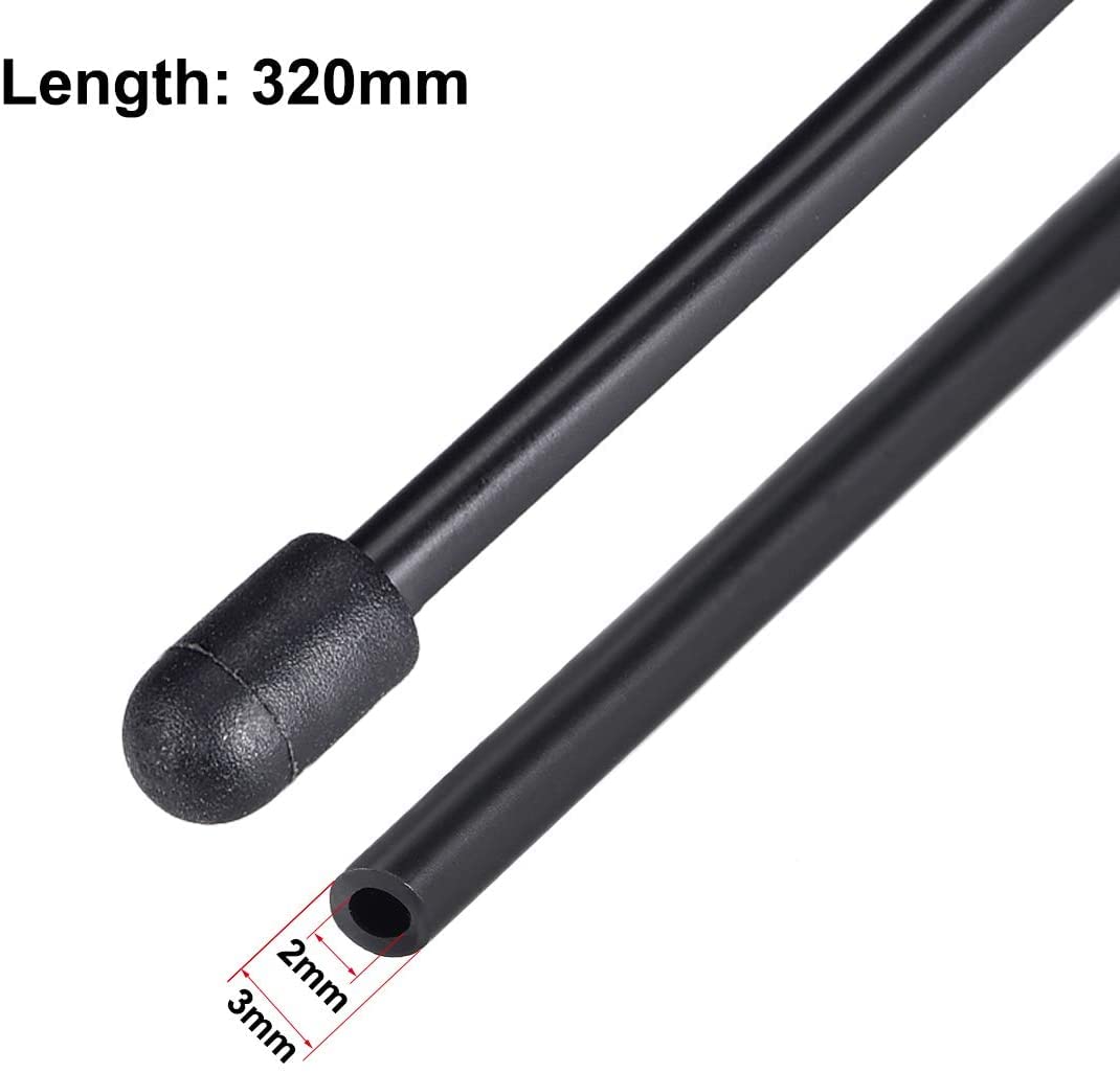 Heyiarbeit RC Antenna Tube Black with Siliver Mount and Cap for RC Boat 5pcs