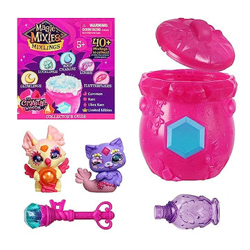 Magic Mixies Mixlings 2 Pack Cauldron With Magical Fizz And Reveal Unboxing. Double The Magic And Reveal 2 Mixlings From The Crystal Woods Series. 40 To Collect!