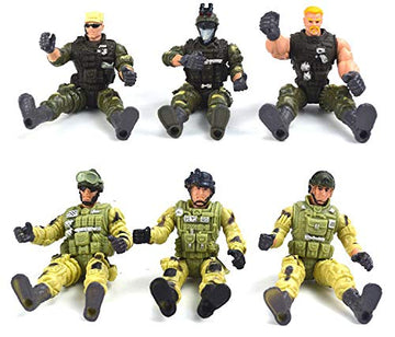 PowerTRC 6 Pcs Army Men Military Action Figures  Special Force Soldiers Toys for Kids 5-7  Army Action Figures with Military  Accessories Toy Soldiers for Boys
