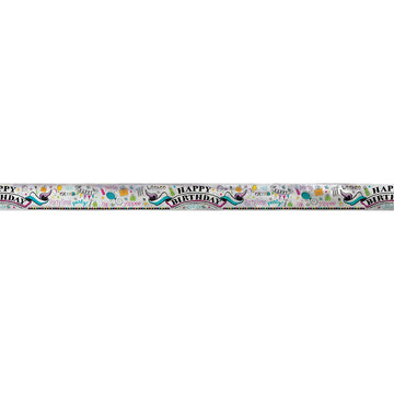 12ft Foil Doodle Happy Birthday Banner