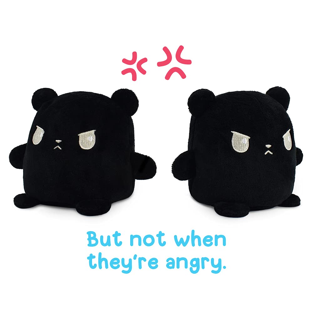 Teeturtle - Plushmates - Magnetic Reversible Plushies That Hold Hands When Happy - Black Bear - Huggable And Soft Sensory Fidget