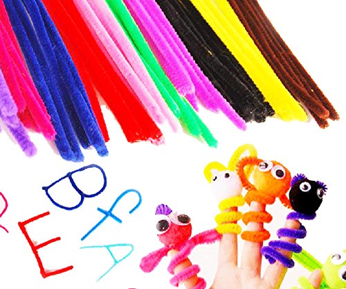 Carykon Super Fuzzy Chenille Stems Pipe Cleaners, Pack of 100 (Pink)