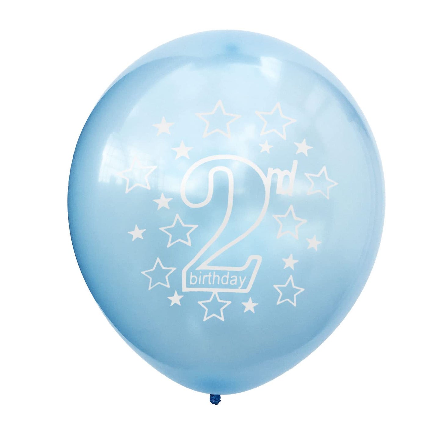 Shuntai Second Birthday Balloons Blue 2Nd Happy Birthday Party Decorations Blue Latex Confetti Balloon For 2 Years Old Themes Bi