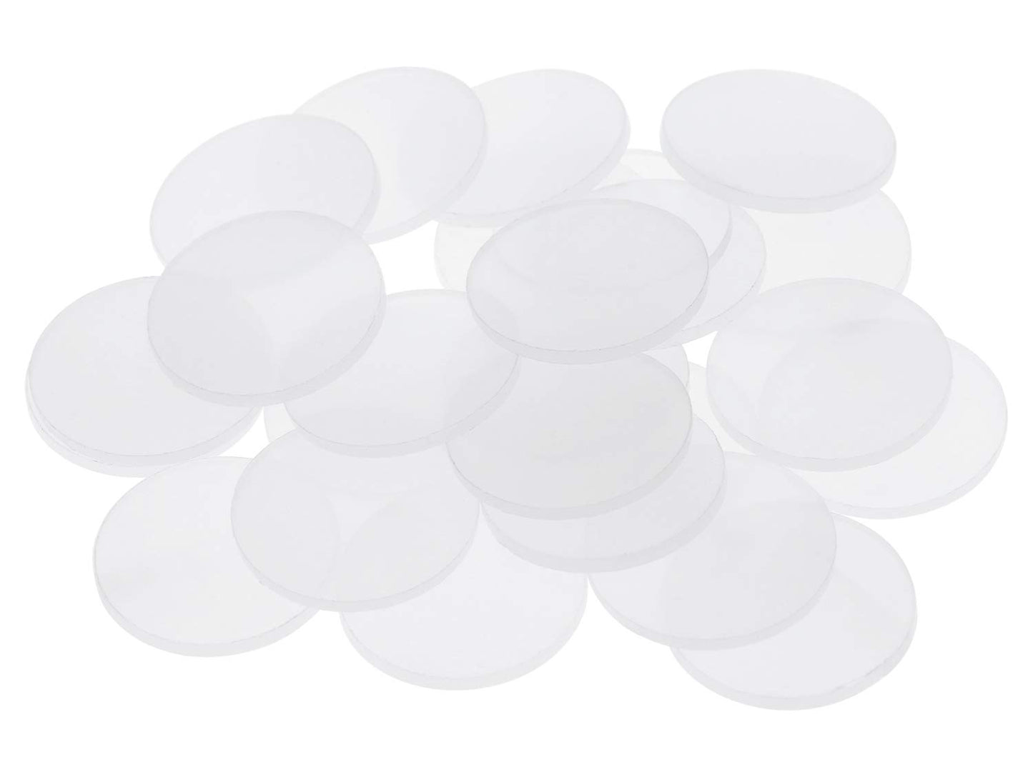 Tupalizy 1 Inch Clear Circular Acrylic Game Accessories Miniature Bases Flat Discs Counter Markers for Miniature Stands, Tableto