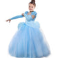JWZWJ Fancy Cinderella Princess Dress Costume Puff Sleeve Halloween Birthady Party Cosplay for Girls 2-11T