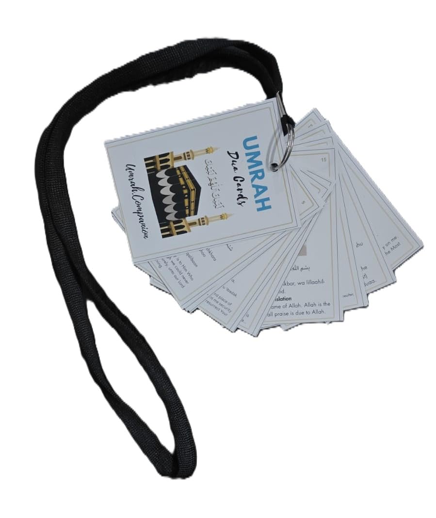 Umrah Performing Dua Cards With Lanyard