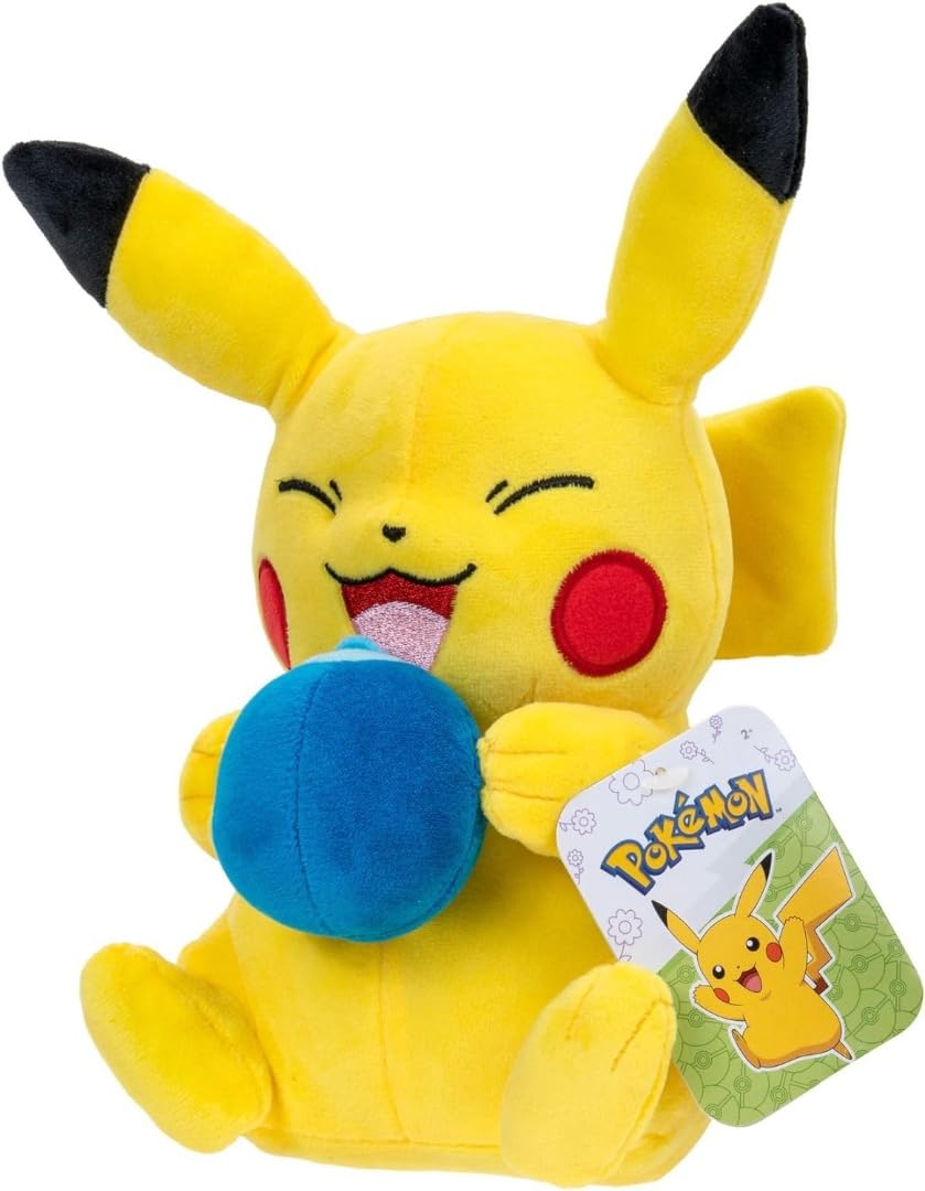 Pokemon Pikachu Plush Toy with Oran Berry 20 cm - Black Polyester Model JAZPKW2699
