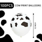 Lovestown 100 Pcs Cow Print Balloons, 12 Inch Cow Balloons Latex Balloons For Children Party Cowboy Theme Birthday Party Favor