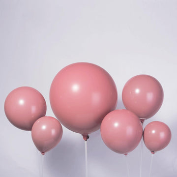 Dusty Pink Balloons Double-Stuffed Customized Retro Dusty Rose 52 Pack Different Sizes 18+10+5 Inch Balloon Garland Kit For Boho