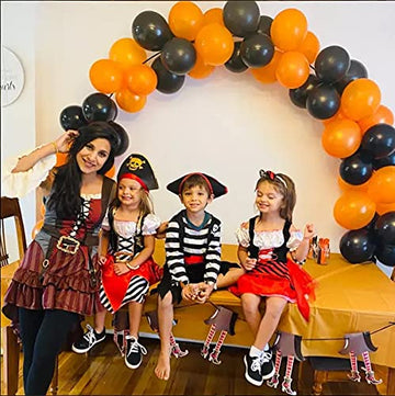 Wizland Girls Pirate Costume Buccaneer Princess Dress For Kids Pirate Lass Costume Pirate Role Play Dress Up Set 3-4Yrs