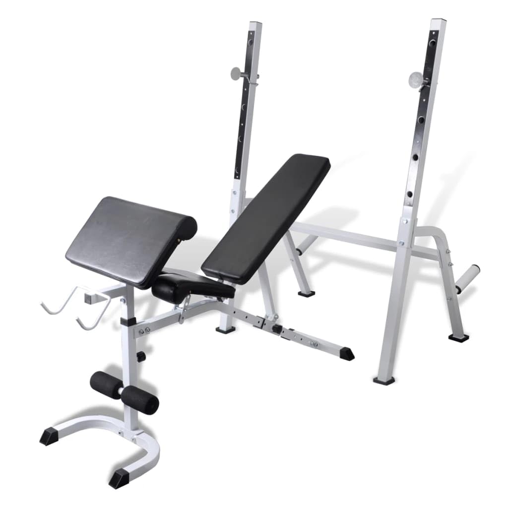 vidaXL Adjustable Fitness Workout Bench - Multi Exercise, Home Gym, Steel Construction, Comfortable Cushion, Maximum user weight