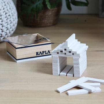 Kapla 40 Squares White - Wooden Construction Set 40 White Colored Building Planks
