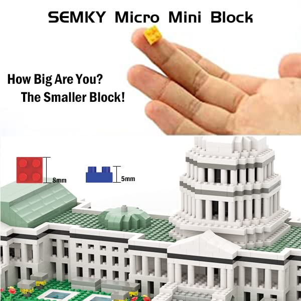 SEMKY Micro Mini Blocks United States Capitol Famous Landmark Model Set (2888Pieces) -Building and Architecture Toys Gifts for Kid and mature-themed