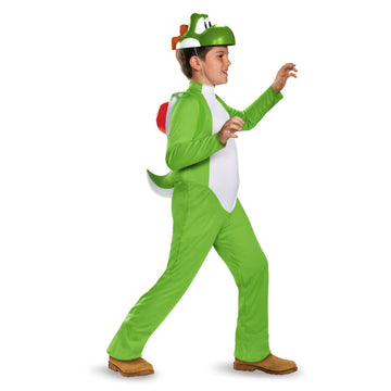 Yoshi Deluxe Costume, Official Nintendo Super Mario Costume, Kids Size Large (10-12)