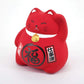 Japanese Ceramic Maneki Neko Feng Shui Fortune Lucky Cat Collectible Figurine Made In Japan, For Greater Fame And Successful Career, Red