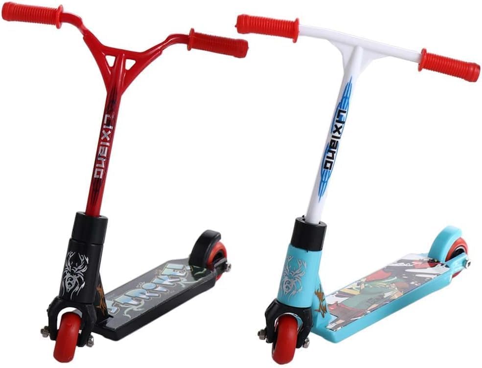 2Pcs Finger Scooter Mini Two Wheel Toys,Mini Scooters Finger Board Accessories,Tiny Trick Scooter For Party Favors,Finger Traini