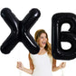 Toniful 40 Inch Large Black X Letter Balloons Jumbo Helium Balloons,Foil Mylar Big Alphabet Balloons For Birthday Party Annivers