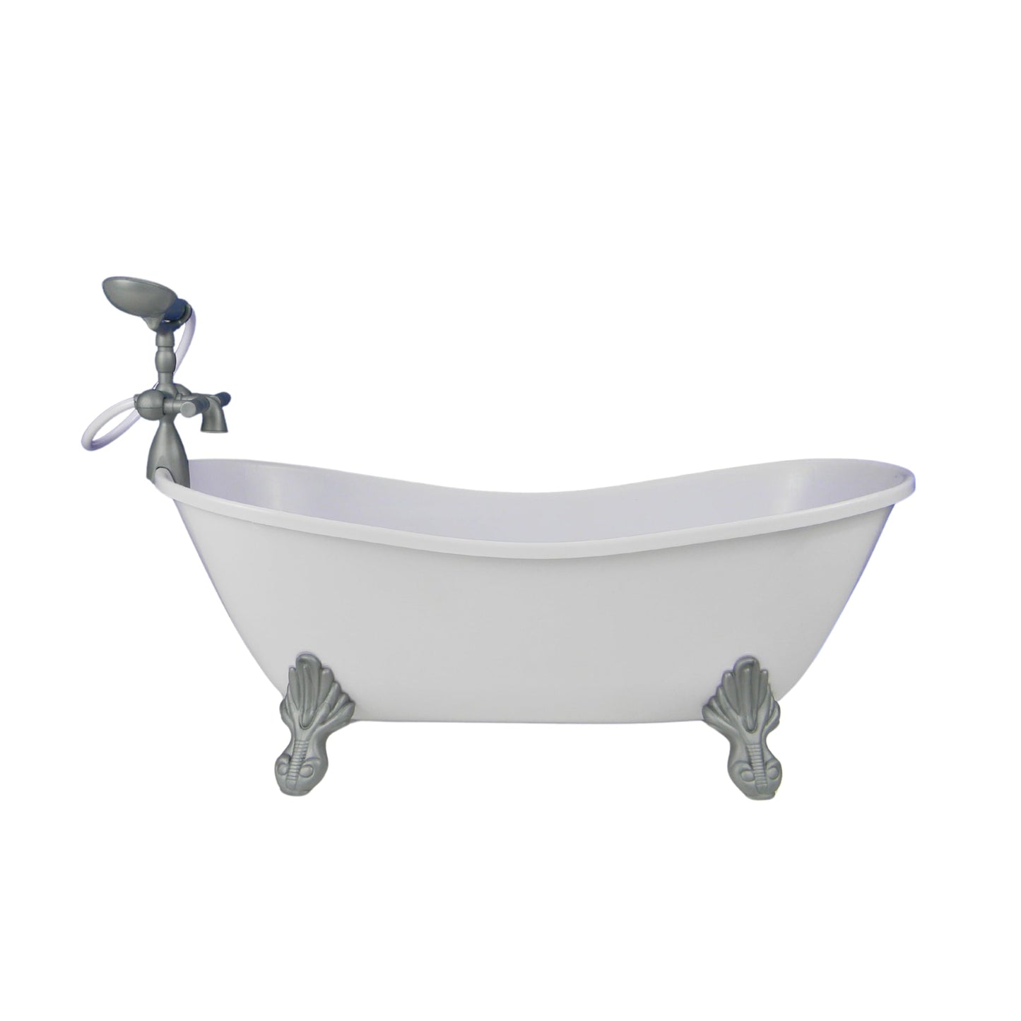 Sophia's Classic White Clawfoot Bathtub Set for 18" Dolls, White/Silver, Plastic, Includes Handheld Shower Head and Faucet
