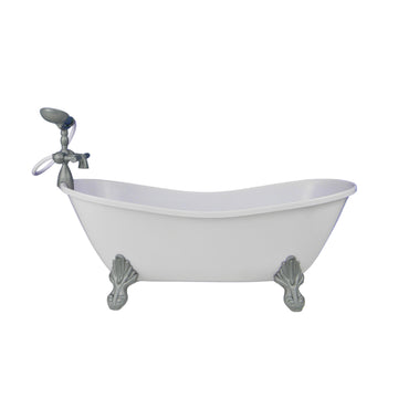 Sophia's Classic White Clawfoot Bathtub Set for 18" Dolls, White/Silver, Plastic, Includes Handheld Shower Head and Faucet