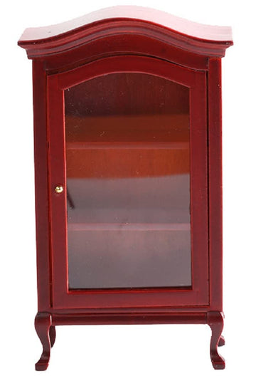 Dollhouse Furniture Display Shelf 1:12 Scale Miniature Bookshelf Cabinet Decoration Classic Wooden Storage For Mini Artificial House Accessories (Red)