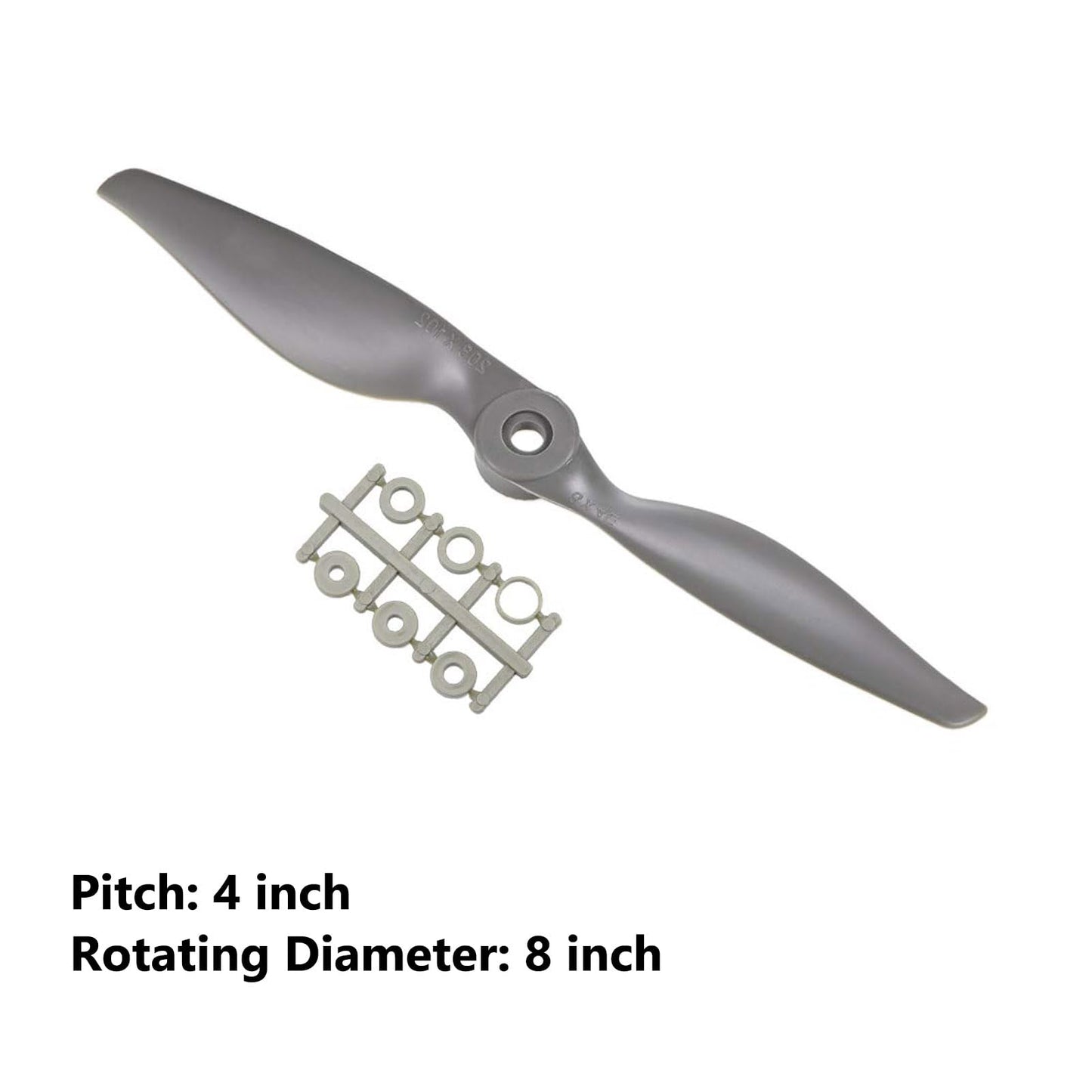 Top-Vigor 3Pcs Cw Rc Propellers 8040 8 X 4 Inch 2-Vane Rc Vehicle Propellers Replacement For Rc Airplane With Adapter Rings Nylo