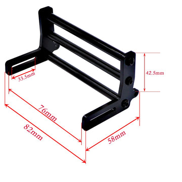 Metal Front Bumper 76mm for 1/10 RC Crawler LCG Rails TRX4 SCX10 SCX10 II 90046 90047 Upgrade Parts (Black)